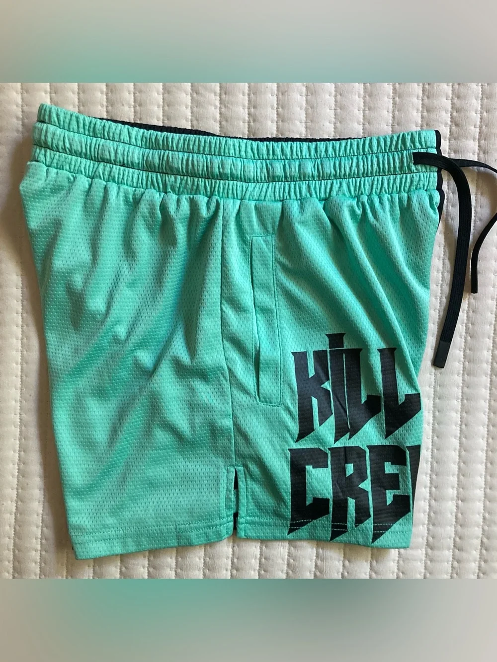 Kill Crew Athletic Shorts Men’s Medium Black Mint Green 4” Gym Training MMA